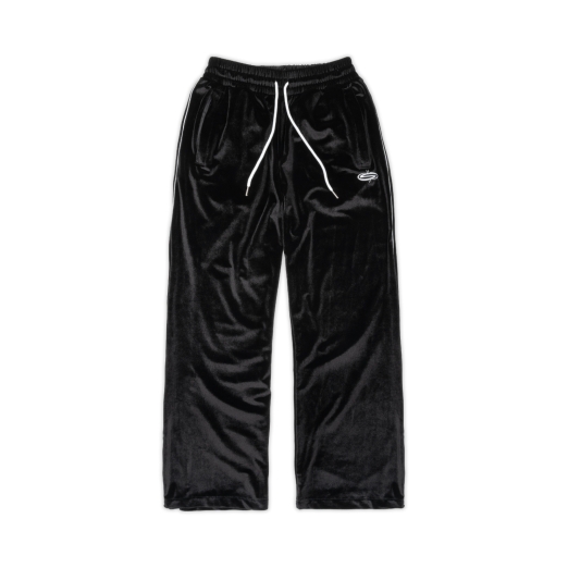 LOGO VELVET PANTS IN BLACK