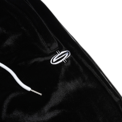 LOGO VELVET PANTS IN BLACK