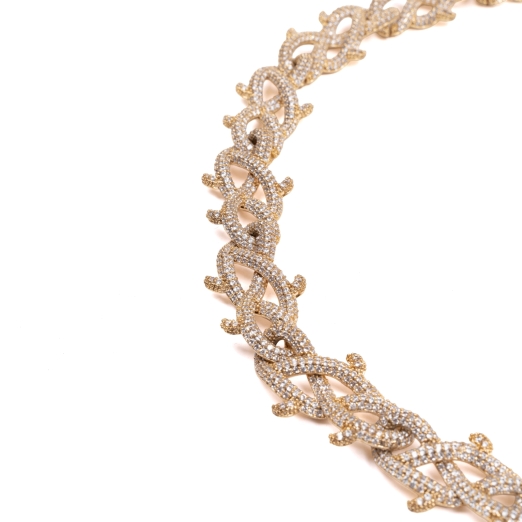 ICED OUT BARBED WIRE NECKLACE V2