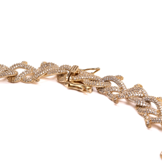 ICED OUT BARBED WIRE NECKLACE V2