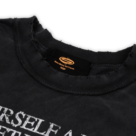 GET RICH WASHED TEE IN BLACK
