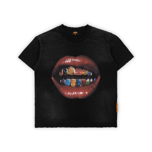 COLOR GRILLZ WASHED TEE IN BLACK