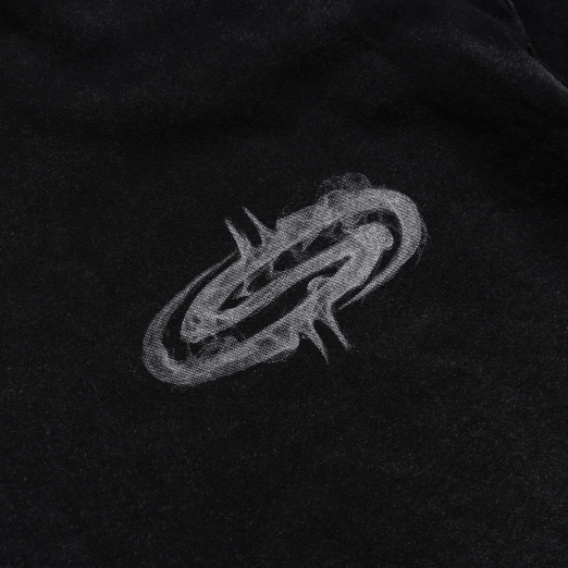 SMOKE LOGO WASHED TEE IN BLACK