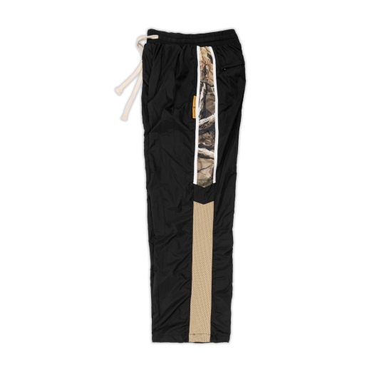 LEAF CAMO TRACK PANTS IN BLACK