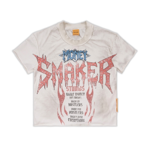 $MAKER ROCK WASHED TEE IN CREAM