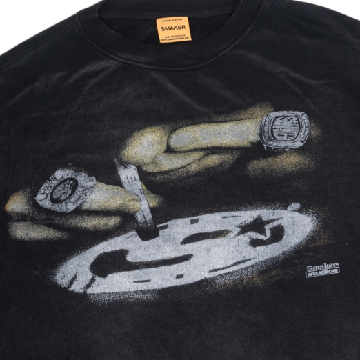 ADDICTED WASHED SWEATER IN BLACK