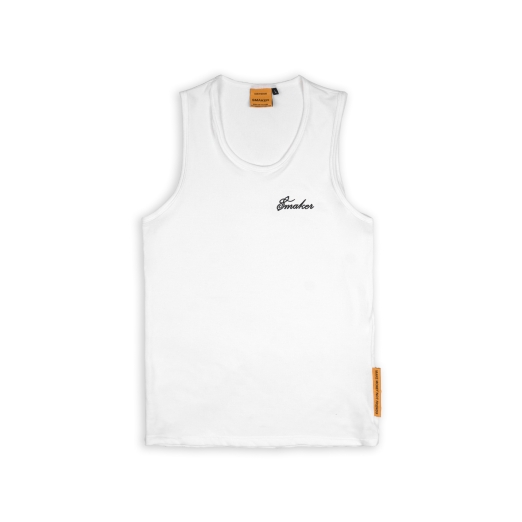 EMBROIDERED LOGO TANK TOP IN WHITE
