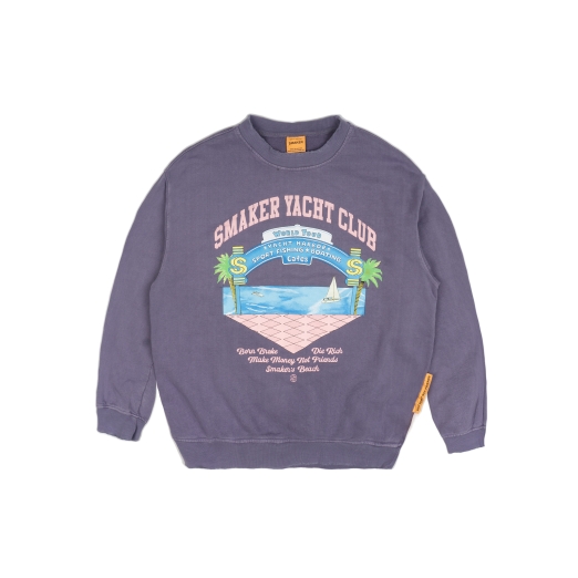 YACHT CLUB WASHED SWEATER IN DARK PURPLE