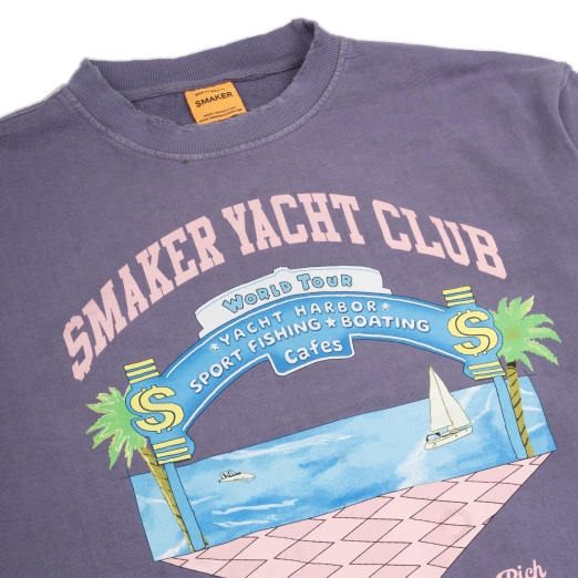 YACHT CLUB WASHED SWEATER IN DARK PURPLE