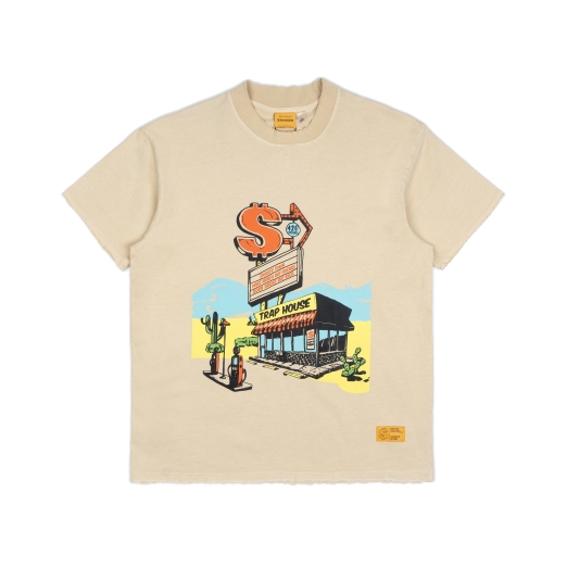 $MAKER TRAP HOUSE TEE IN TAN