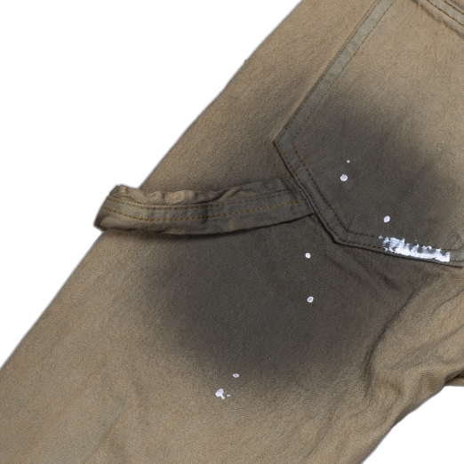 SPLASHED FLARE JEANS IN DIRT BROWN 