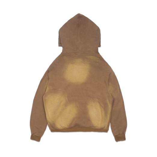 METAL LOGO WASHED HOODIE IN BROWN