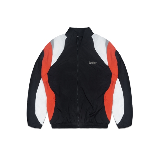 METAL LOGO WINDBREAKER NYLON JACKET IN BLACK