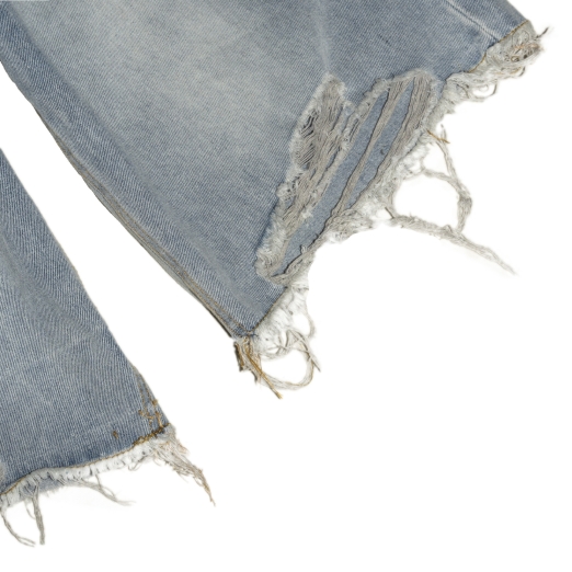 DISTRESSED WASHED BAGGY SHORT JEANS IN BLUE