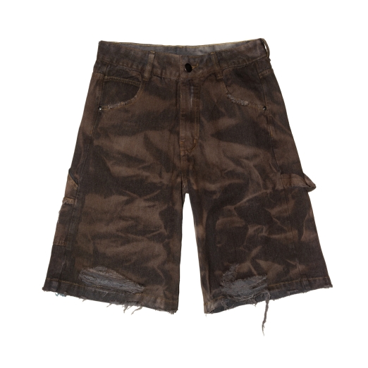 WRINKLE WASHED BAGGY JEANS IN BROWN