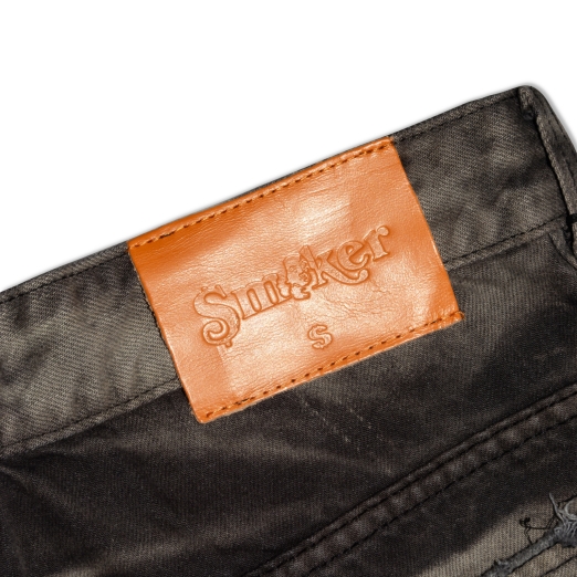 WRINKLE WASHED BAGGY SHORT JEANS IN GREY