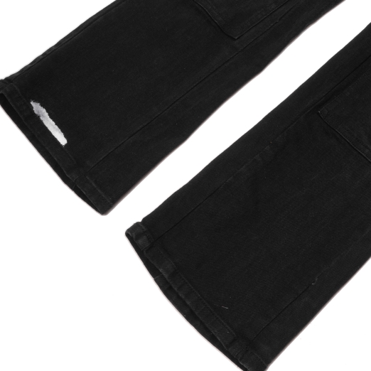 SPLASHED FLARE JEANS IN BLACK