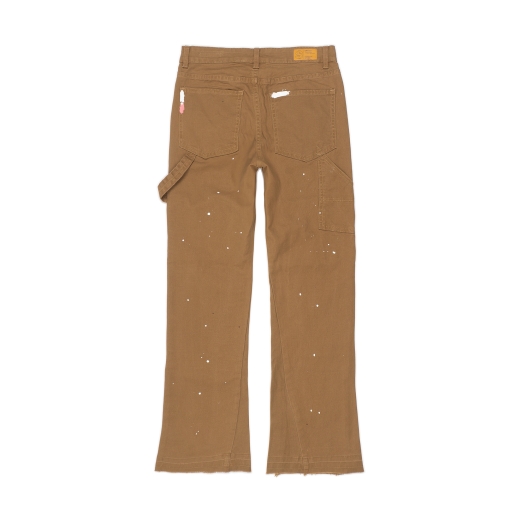 SPLASHED FLARE JEANS IN OCHRE