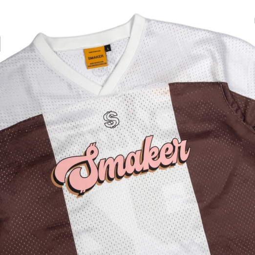 24 MESH JERSEY IN STRIPE WHITE/ BROWN
