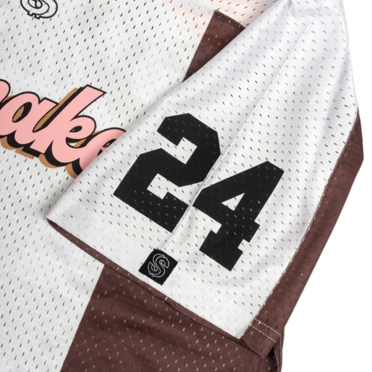 24 MESH JERSEY IN STRIPE WHITE/ BROWN