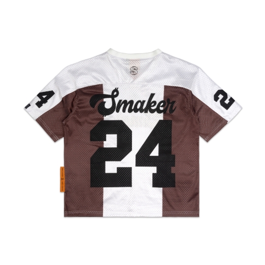 24 MESH JERSEY IN STRIPE WHITE/ BROWN