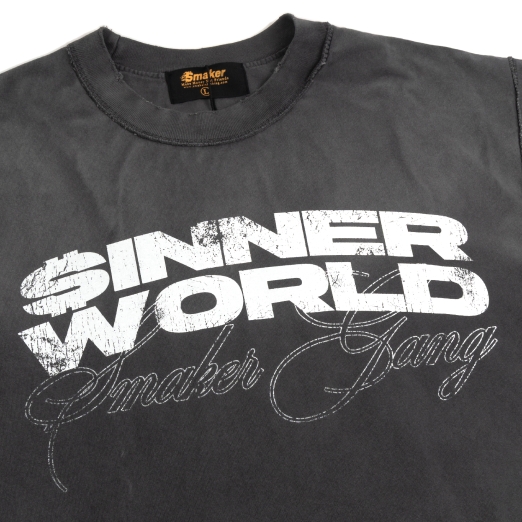 SINNER WORLD WASHED TEE IN GREY