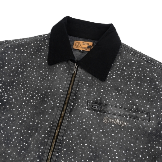 $MAKER $TUDIO $WAROVSKI WASHED WORKER JACKET IN GREY