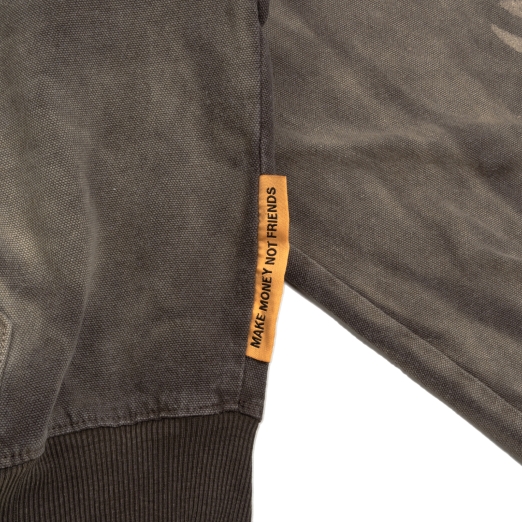 NEW LOGO WASHED ZIP HOODIE IN BROWN