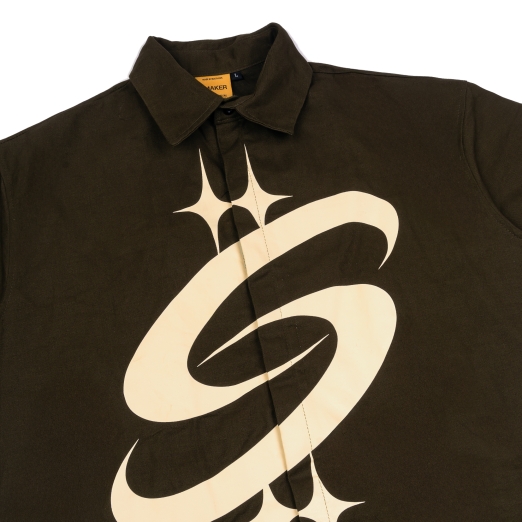 BIG LOGO KHAKI SHIRT IN BROWN