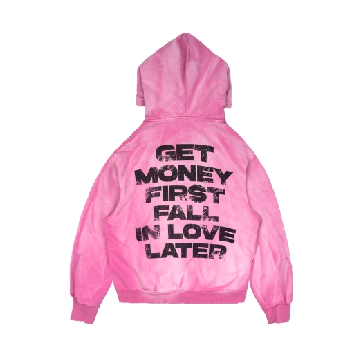 $INNER WORLD WASHED HOODIE IN PINK