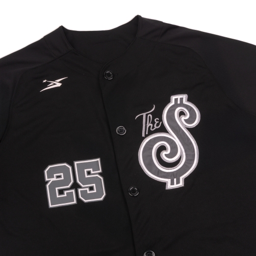 THE $ BASEBALL JERSEY IN BLACK