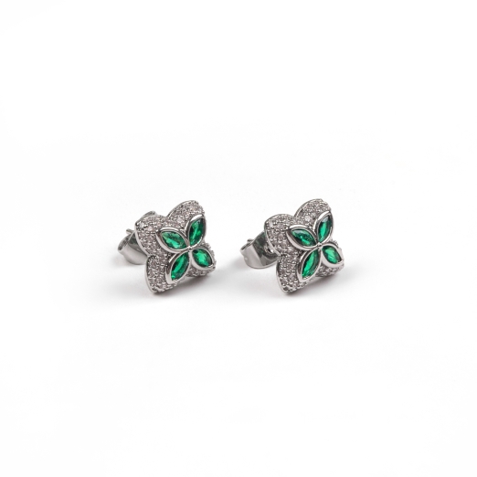 ICED OUT FLOWER EARRING