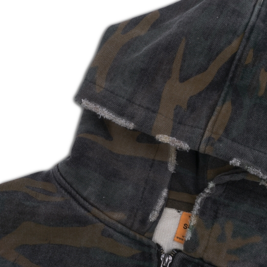 LOGO WASHED HOODIE IN CAMO