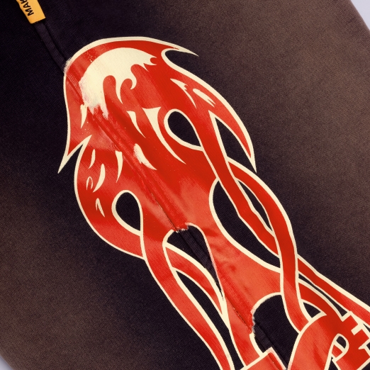 FIRE LOGO WASHED SWEAT PANTS IN BROWN