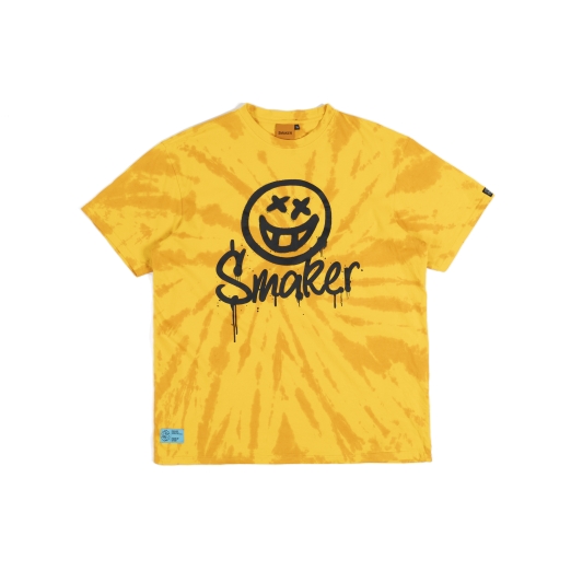 SMILEY TIE DYE TEE IN YELLOW