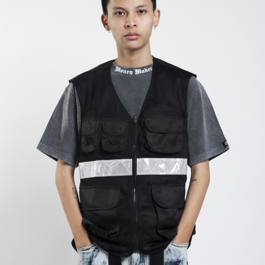 UTILITY VEST JACKET IN BLACK V2