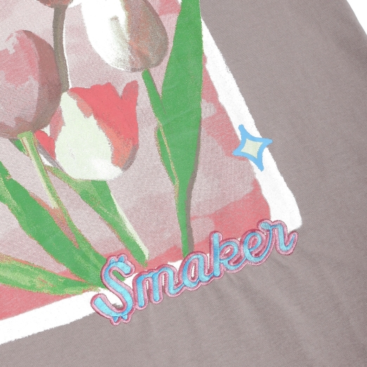 FLOWERS 4 U TEE IN BROWN