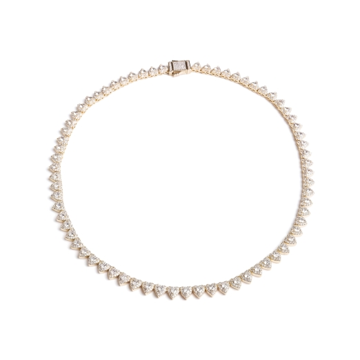 HEARTS LINK ICED OUT NECKLACE
