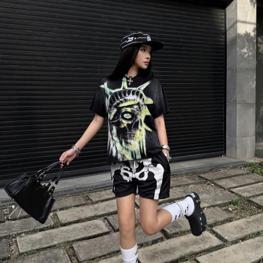 STAY LOW MOVE LETHAL WASHED TEE IN BLACK 