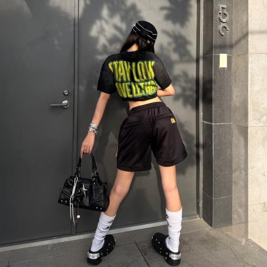 STAY LOW MOVE LETHAL WASHED TEE IN BLACK 