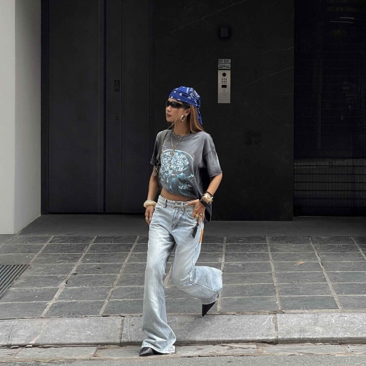 MONEY IN MY MIND WASHED TEE IN GREY