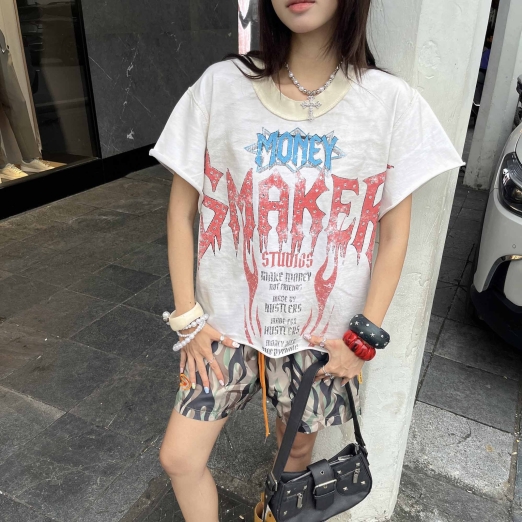 $MAKER ROCK WASHED TEE IN CREAM