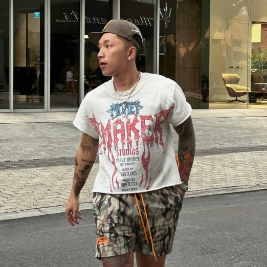 $MAKER ROCK WASHED TEE IN CREAM