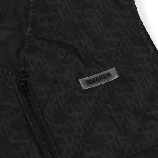LOGO PUFFER VEST IN BLACK