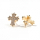 ICED OUT CROSS EARRING IN GOLD