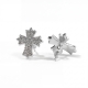 ICED OUT CROSS EARRING IN SILVER
