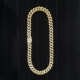 BAGUETTE CUBAN LINK NECKLACE IN GOLD