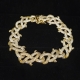 ICED OUT "FISHBONE" LINK BRACELET IN GOLD