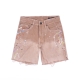 CUSTOMIZE EMBOSSED LOGO WASHED DENIM SHORT IN BURNT BRICK