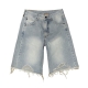 DISTRESSED WASHED BAGGY SHORT JEANS IN BLUE